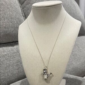 Silver Watering Can Pendant Necklace